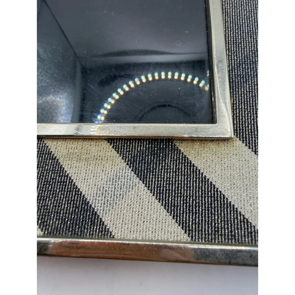 Burberry Nova Check Plaid Silver Tone Wood Back Picture Frame‎